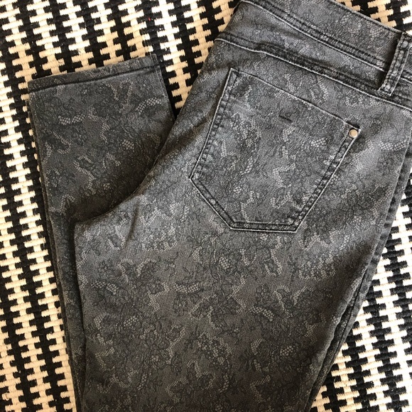 black patterned jeans